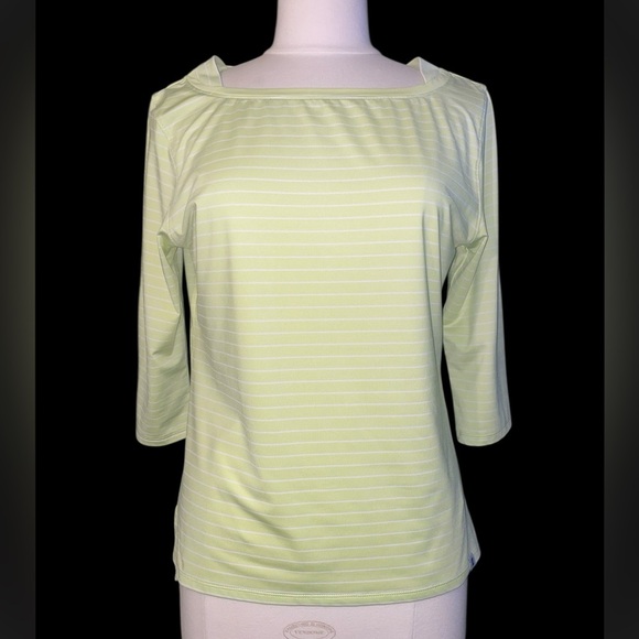 FootJoy Tops - Footjoy 3/4 sleeves light/bright green with white stripes